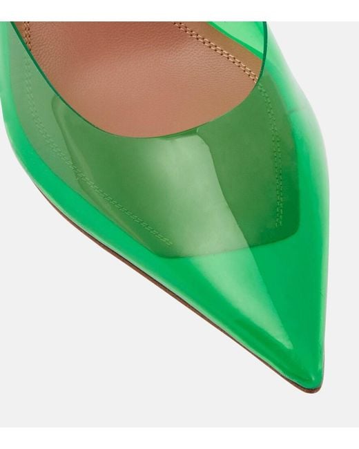 AMINA MUADDI Green Holli Glass Pvc Slingback Pumps
