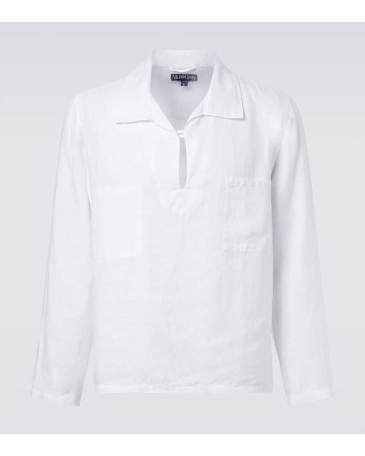 Vilebrequin Hemd Comores Aus Leinen in White für Herren