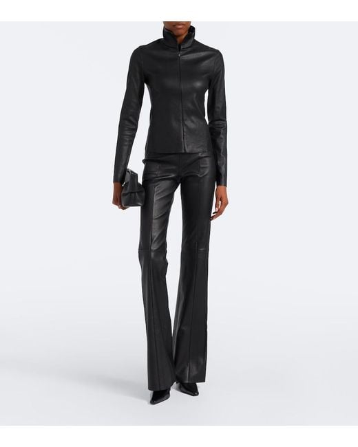 Stouls Black Gege Leather Flared Pants