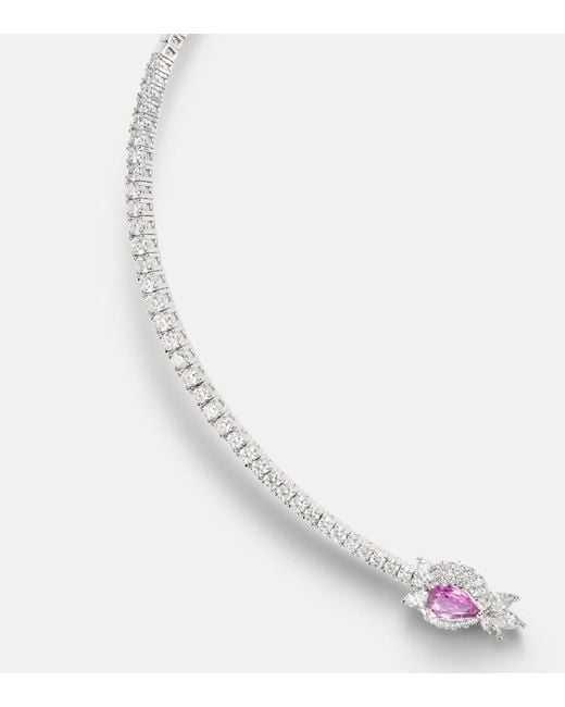 YEPREM Metallic Reign Supreme 18Kt Choker With Sapphire And Diamonds