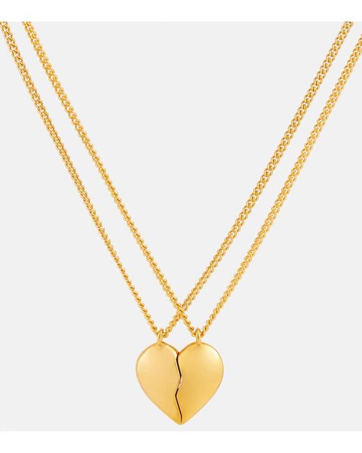 Balenciaga Metallic Halskette mit Herz