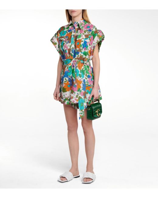 Zimmermann Riders Floral Linen Playsuit 
