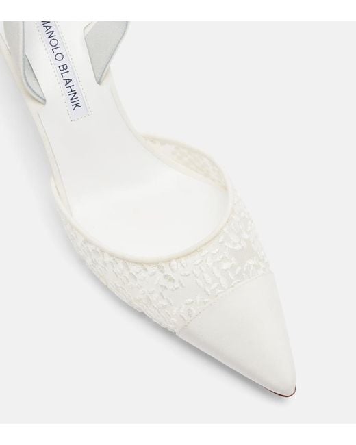 Pumps Slingback Capsli 70 di Manolo Blahnik in White