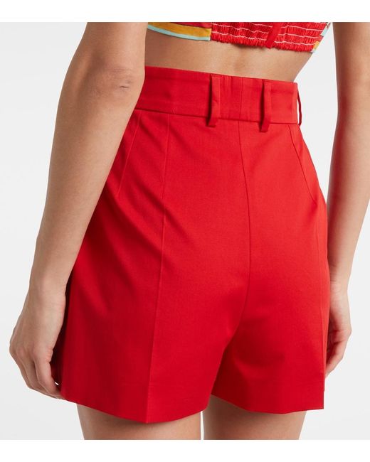 Dolce & Gabbana Red High-Rise Cotton-Blend Shorts