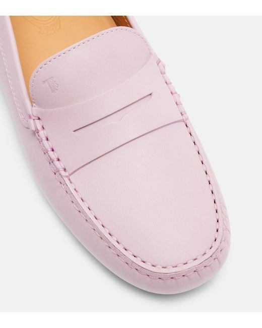 Tod's Pink Gommino Leather Driving Shoes