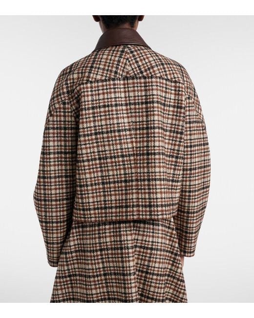 Brunello Cucinelli Brown Checked Wool And Alpaca-Blend Jacket