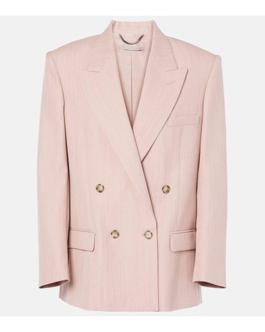 Stella McCartney Pink Double-breasted Wool Blazer