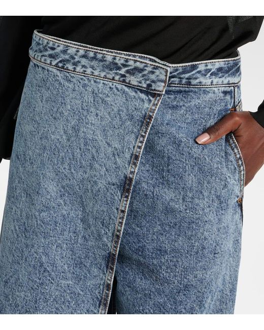 Alaïa Blue Wide-Leg Wrap Jeans