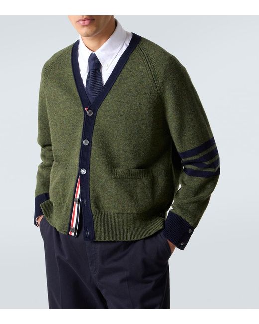 Thom Browne Cardigan Aus Wolle in Green für Herren