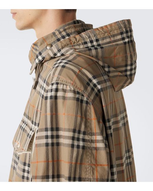 Burberry Natural Check Cotton Gabardine Parka for men