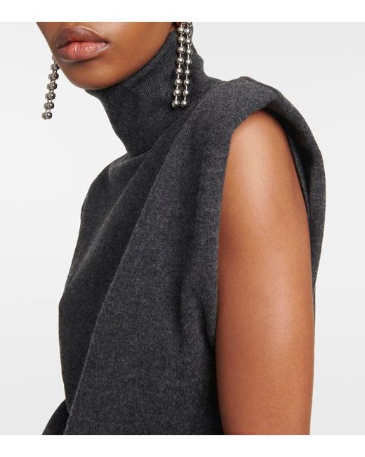 Gilet Nadia in lana con collo alto di Frankie Shop in Black