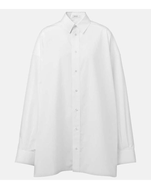 Wardrobe NYC White Oversized Cotton Poplin Shirt Dress