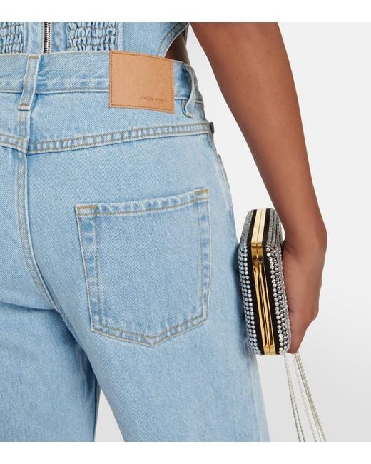 Magda Butrym Blue High-Rise Flared Jeans