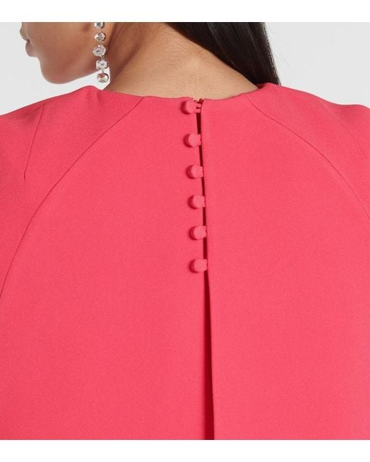 Safiyaa Red Ginkgo Caped Gown