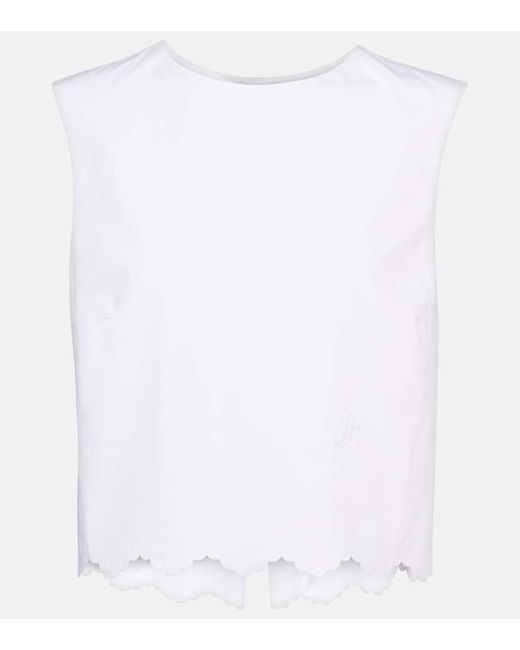 Patou White Cropped-Top Aus Baumwollpopeline
