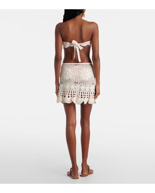 Mini-Jupe En Crochet De Coton Anna Kosturova en coloris Natural