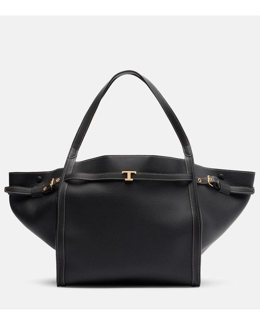 Tod's Black T Timeless Leather Shoulder Bag