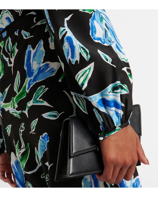 Abito Lungo Seline Con Stampa Floreale di Diane von Furstenberg in Blue