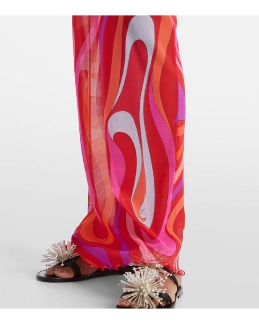 Emilio Pucci Pink Marmo Sheer Tulle Maxi Dress