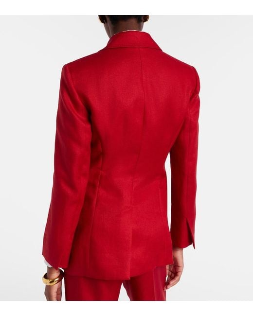 Max Mara Red Volonta Linen Blazer