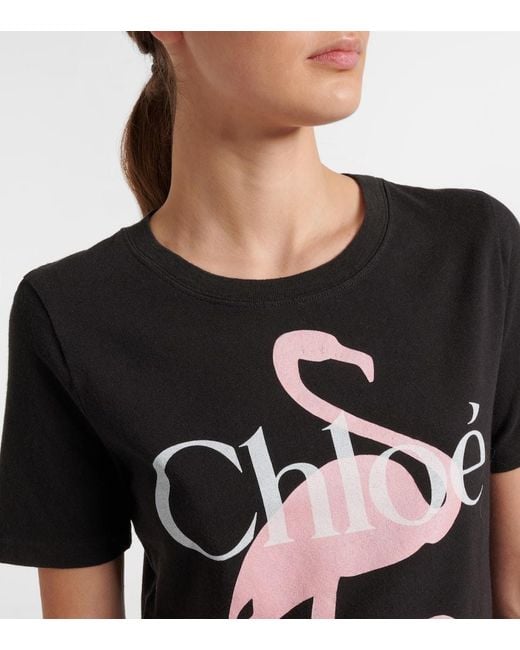 Chloé Black Logo Cotton Jersey T-Shirt