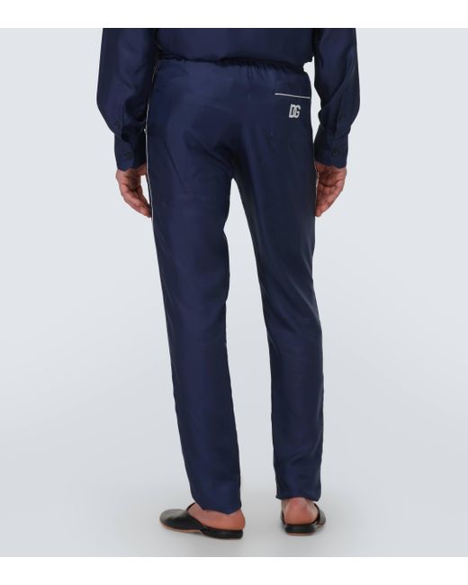Pantalon de survetement en soie Dolce & Gabbana pour homme en coloris Blue