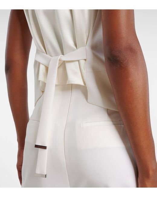 Max Mara White Selva Virgin Wool Top