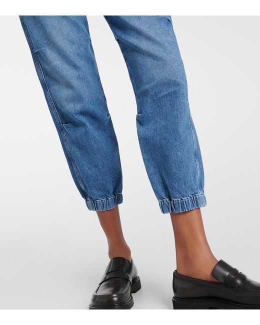 Citizens of Humanity Blue Agni Mid-Rise Twill Tapered Pants