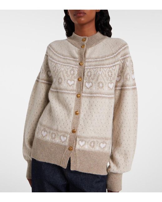 Khaite Natural Marc Fair Isle Cashmere Cardigan