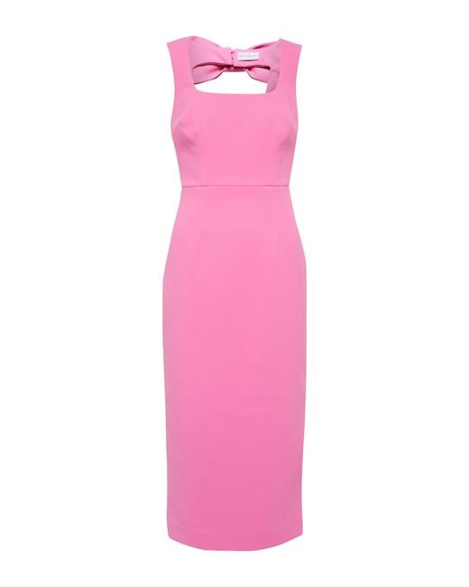 Rebecca Vallance Ally Cutout Crêpe Midi Dress in Pink | Lyst