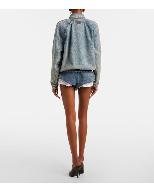Magda Butrym Blue Belted Denim Shorts