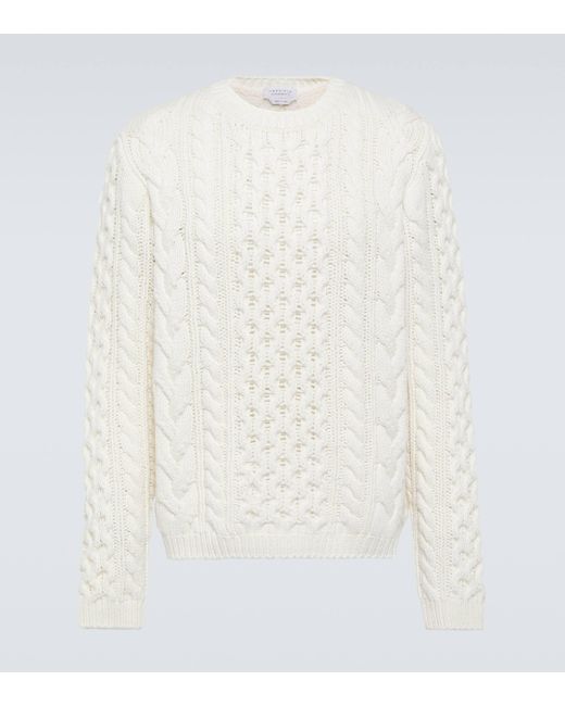 Gabriela Hearst White Geoffrey Cable-knit Cashmere Sweater for men