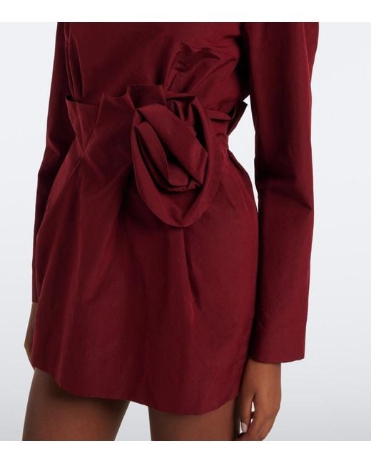 Magda Butrym Purple Floral-Applique Cotton And Silk Minidress