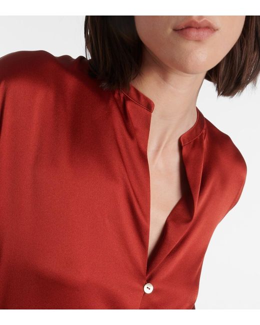 Vince Red Silk Blouse
