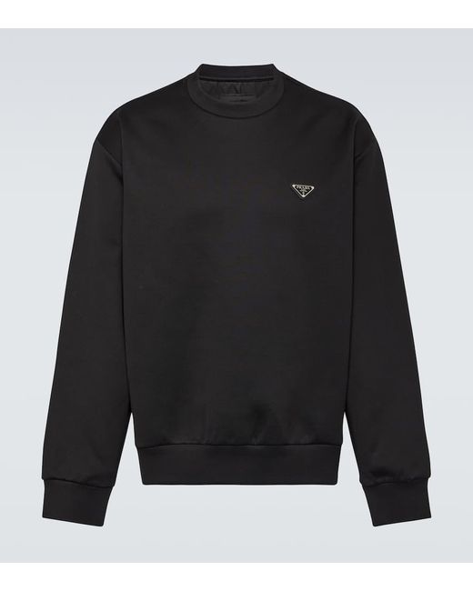 Prada Sweatshirt aus einem Baumwollgemisch in Black für Herren