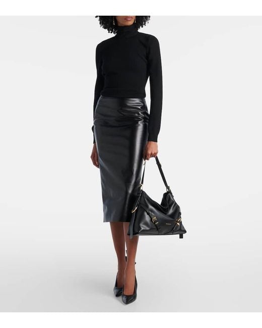 Givenchy Black Schultertasche Voyou Medium Aus Leder