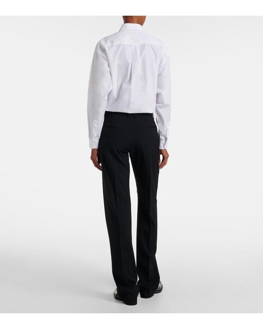 The Row Black Hiram Wool Straight Pants