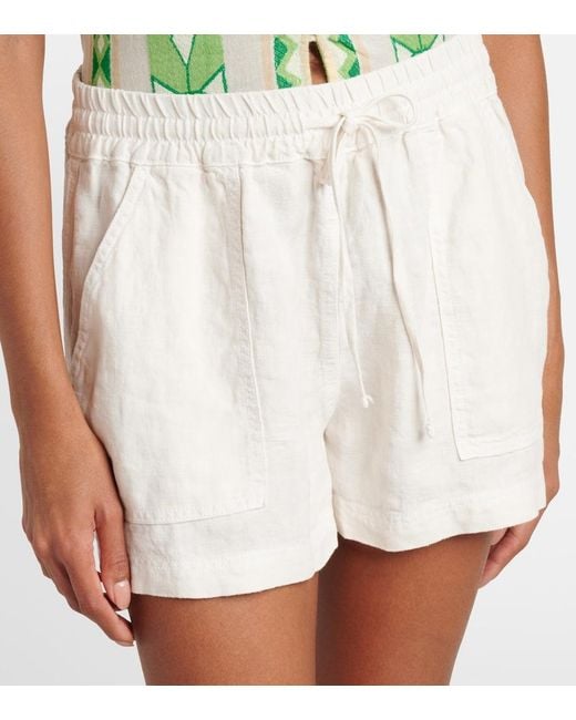 Velvet White Sutton Linen Shorts