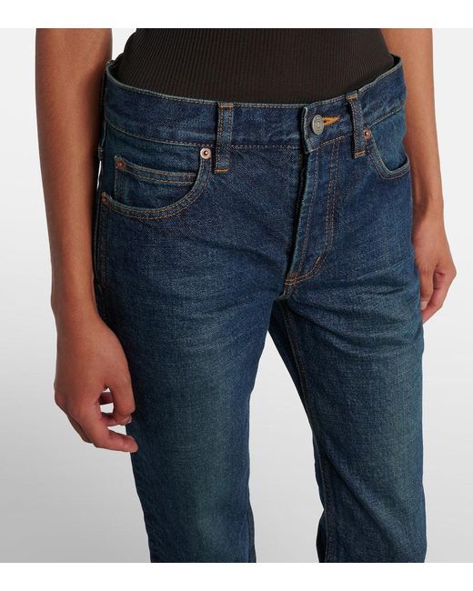 Saint Laurent Blue Mid-Rise Bootcut Jeans