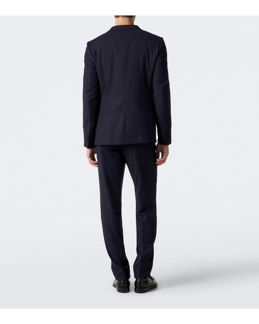 Zegna Blue Pinstripe Wool Suit for men