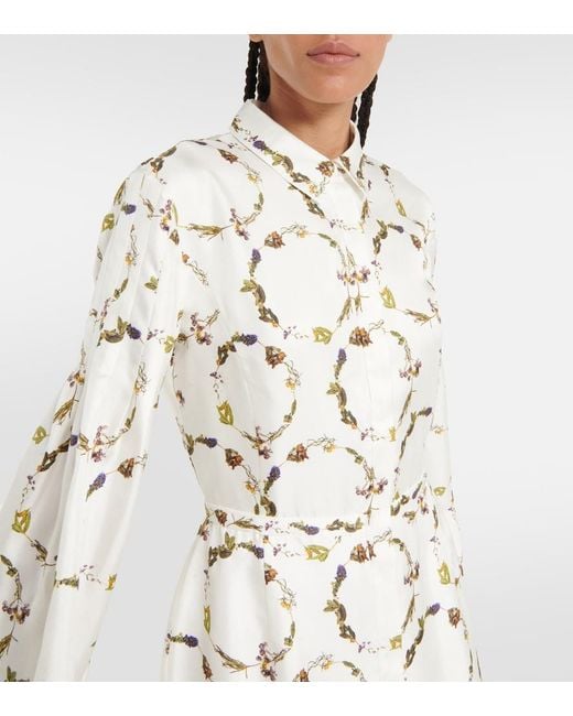 Gabriela Hearst White Mauri Printed Silk Twill Maxi Dress