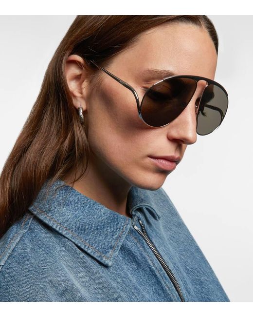 Loewe Gray Hillock Aviator Sunglasses