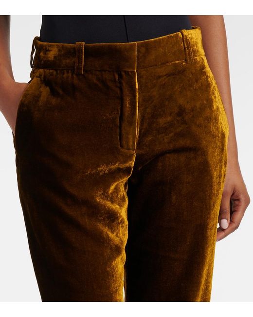 Nina Ricci Brown Velvet Flared Pants