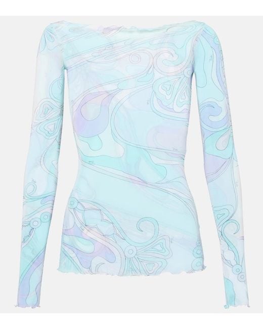 Top Orchidee di Emilio Pucci in Blue