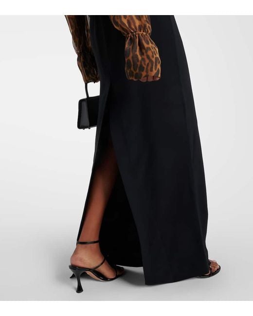 Falda tubo de cady Nina Ricci de color Black