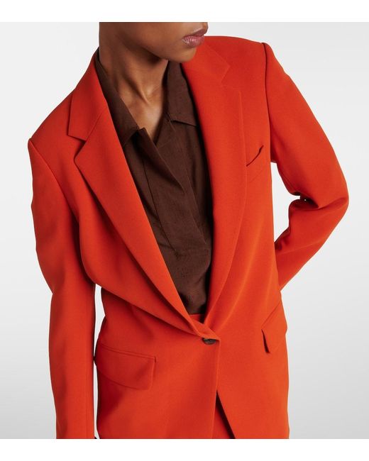 Dries Van Noten Orange Crepe Blazer