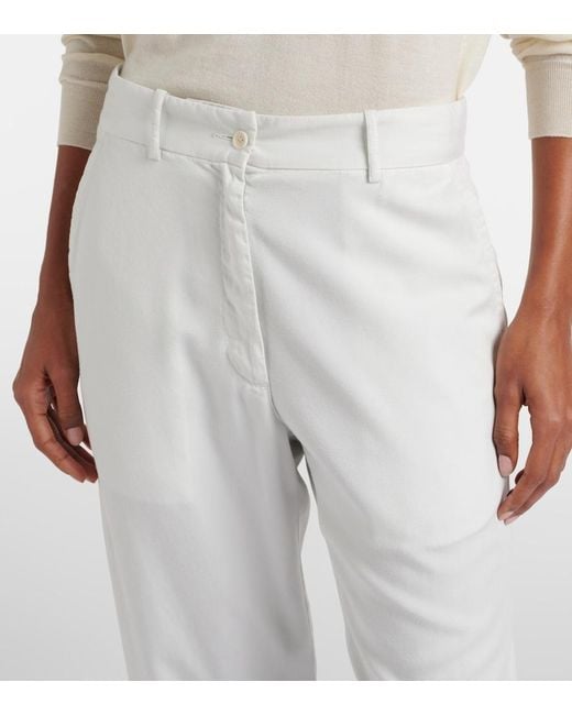 The Row White Igor Cotton Straight Pants