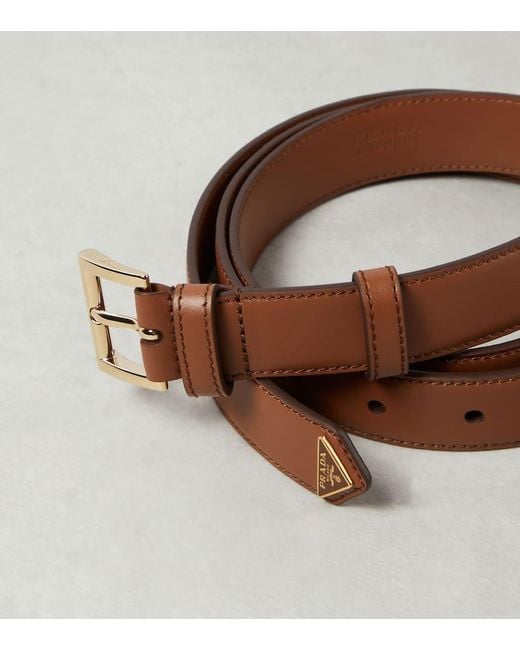 Cinturon de piel Prada de color Brown