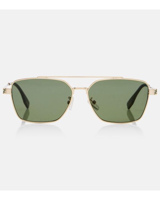 Fendi Green Sky Rectangular Sunglasses