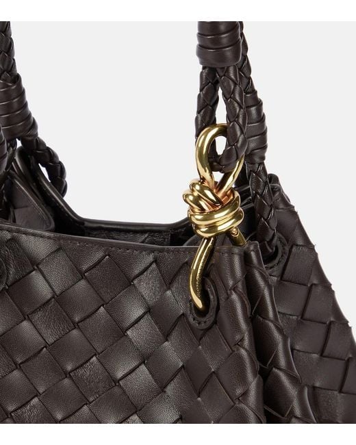 Bottega Veneta Black Parachute Small Intrecciato Leather Shoulder Bag